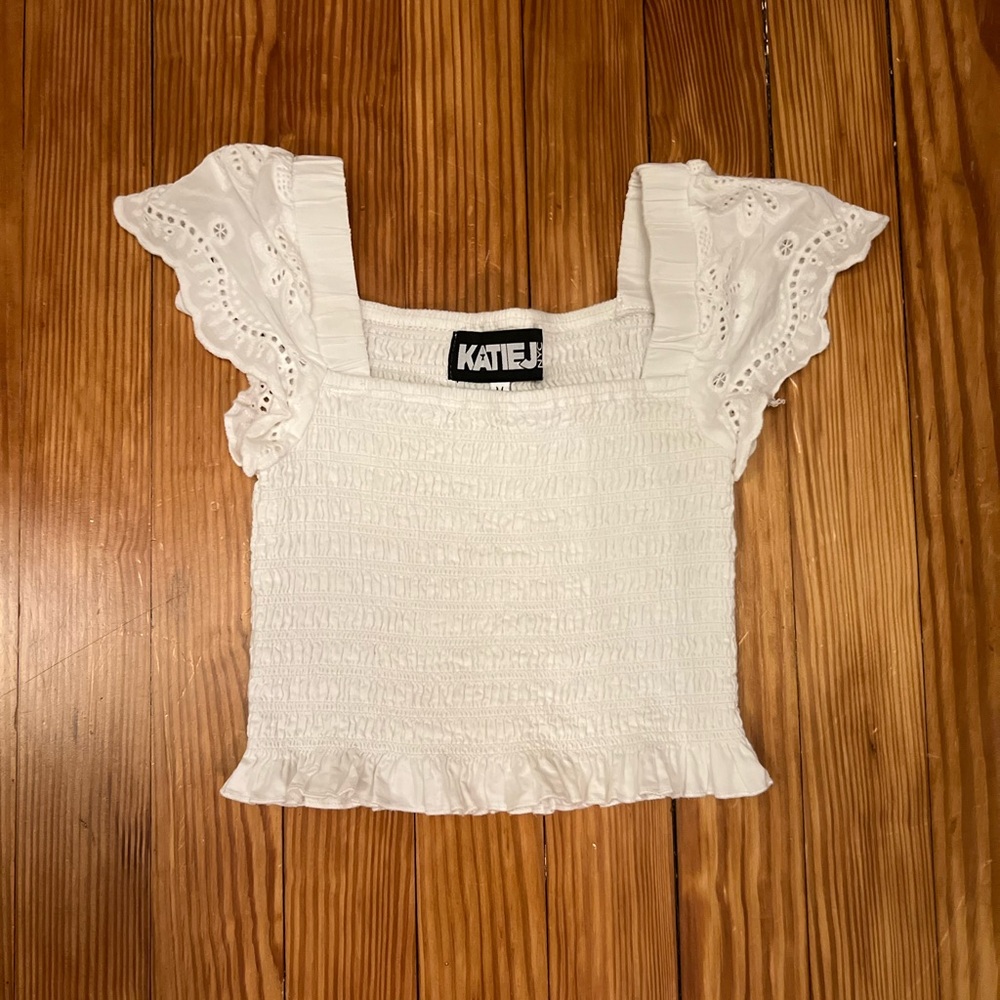 Girls Katie J NYC White Smock Top